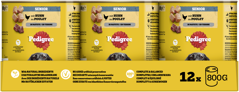 Pedigree - Senior Huhn in Pastete - 12 x 800g - 3
