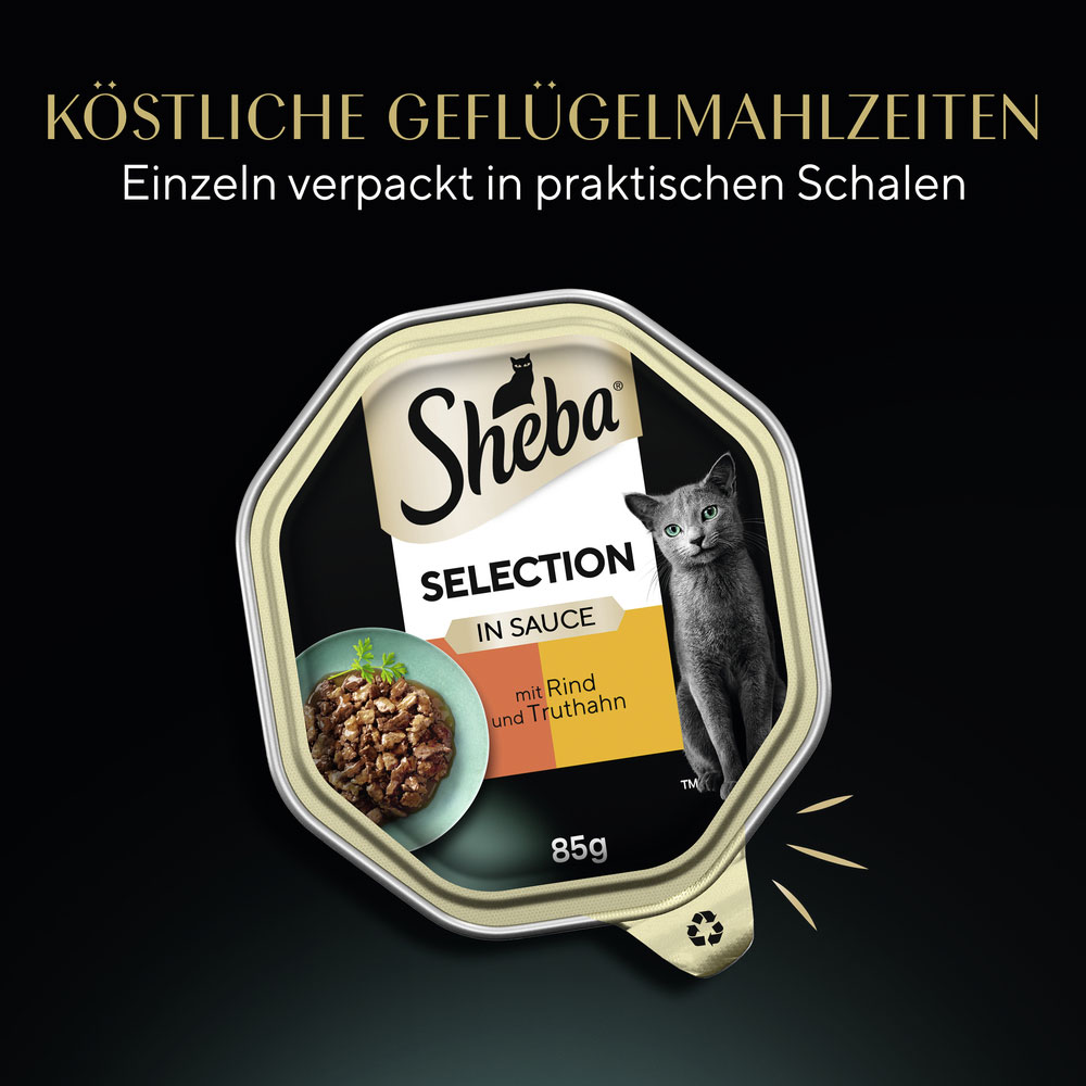 Sheba - Selection in Sauce mit Rind und Truthahn - 22 x 85g - 9