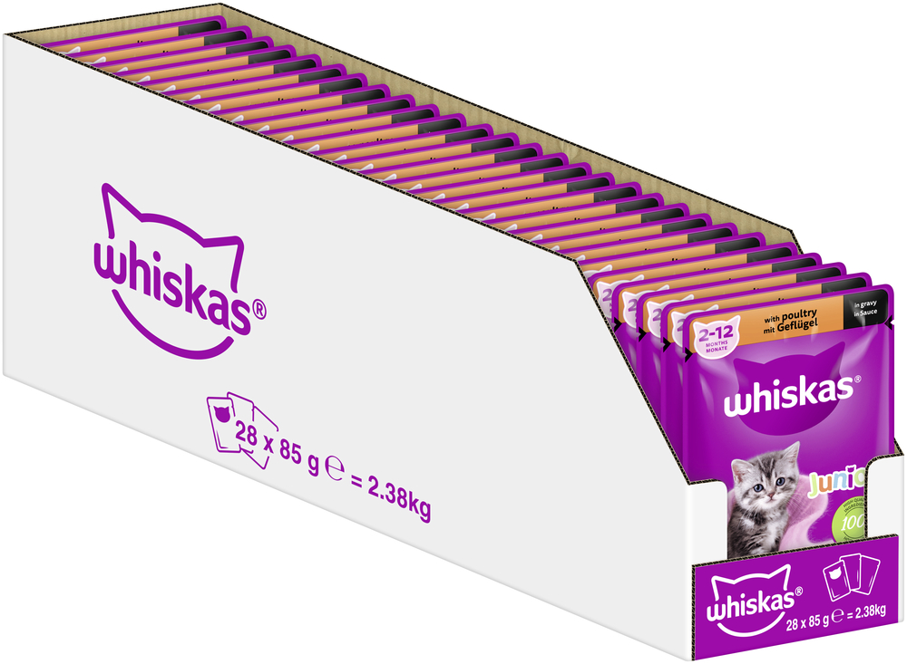 Whiskas - Whiskas Junior mit Geflügel in Sauce - 28 x 85g - 2