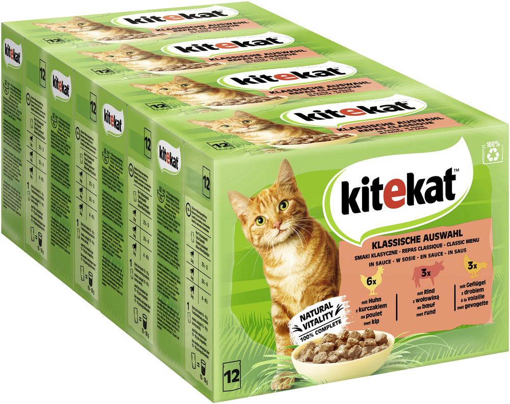 Kitekat - MP Klassische Auswahl in Sauce - 4 x 12X85g - 2