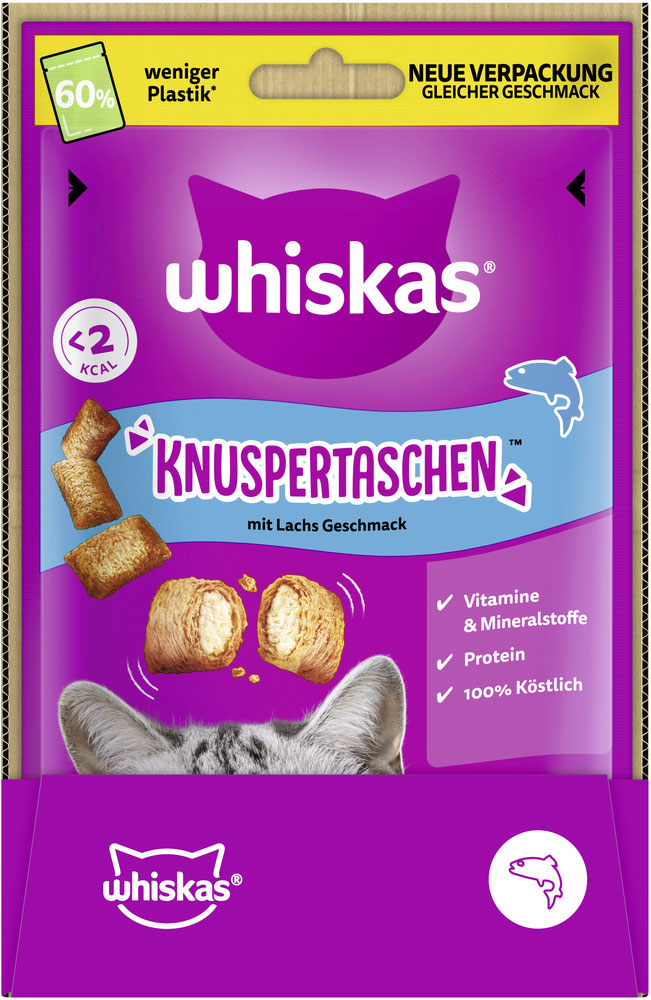 Whiskas - Knuspertaschen Lachs - 6 x 60g - 3