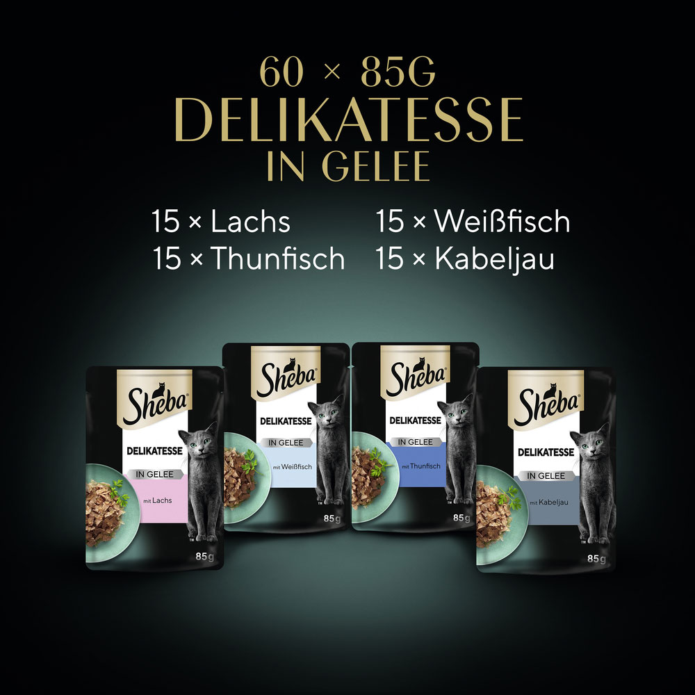 Sheba - Multipack Fisch in Gelee - 1 x 60X85g - 7