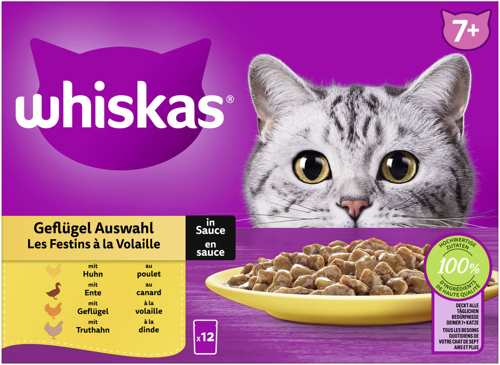 Whiskas Multipack 7+ Geflügel Auswahl in Sauce