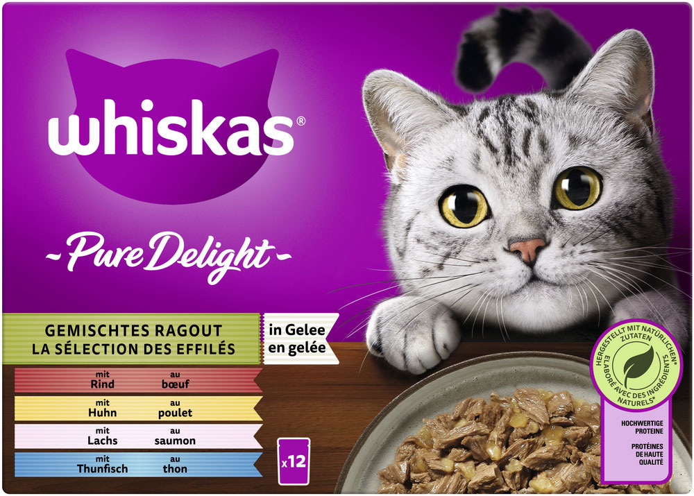 Whiskas Multipack Pure Delight Gemischtes Ragout in Gelee