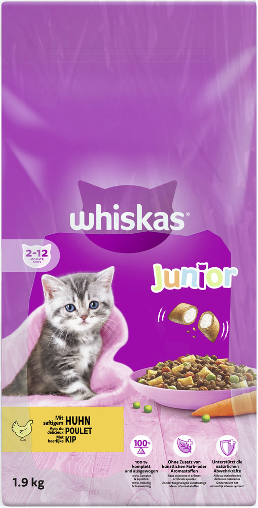 Whiskas - Junior mit Huhn - 1 x 1,9kg - 4