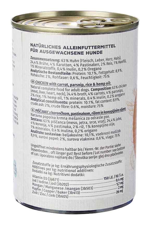 Primox - Hunde Nassfutter MENÜ mit Huhn 6 x 400G - 6 x 400g - 6