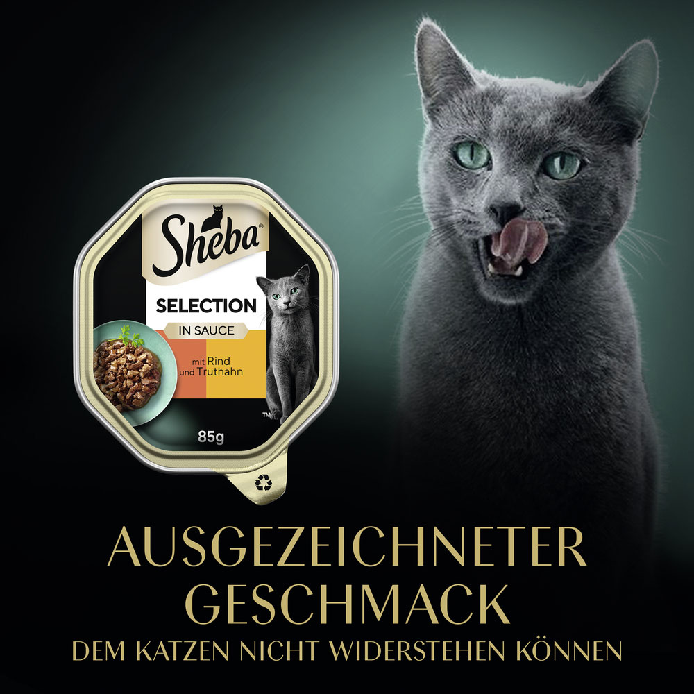 Sheba - Selection in Sauce mit Rind und Truthahn - 22 x 85g - 10