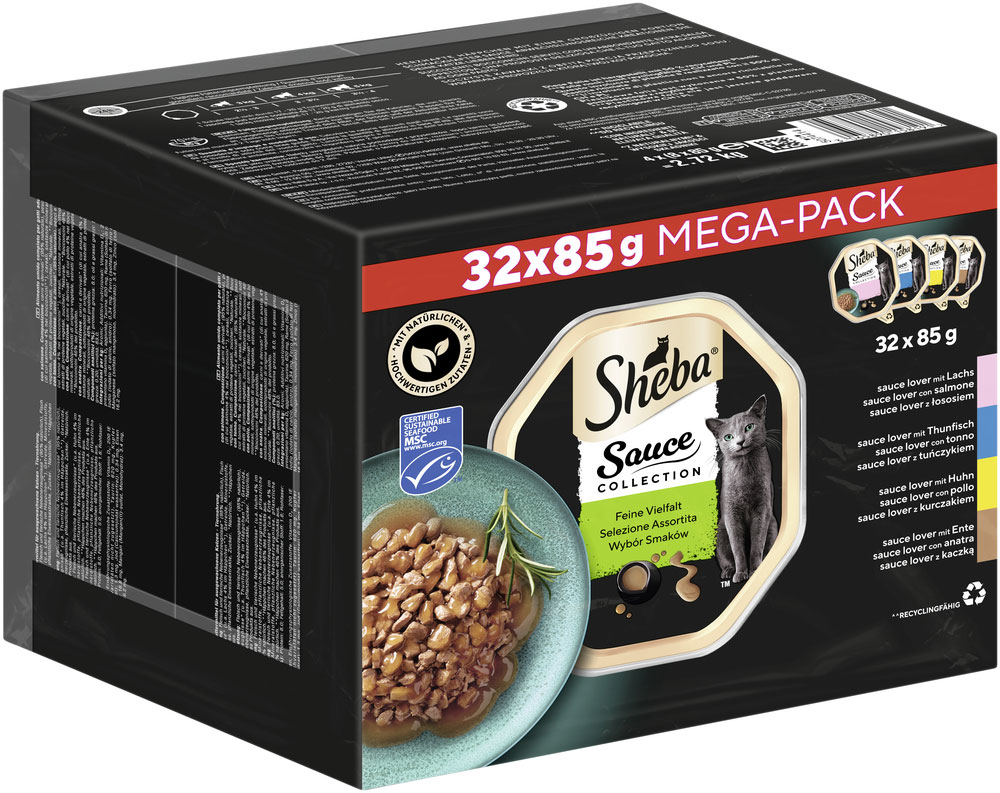 Sheba - Multipack Collection Sauce Lover Feine Vielfalt MSC - 1 x 32X85g - 2
