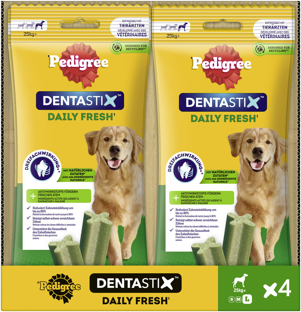 Pedigree - Denta Stix Daily Fresh - Für große Hunde - 1 x 4 Stück - 4