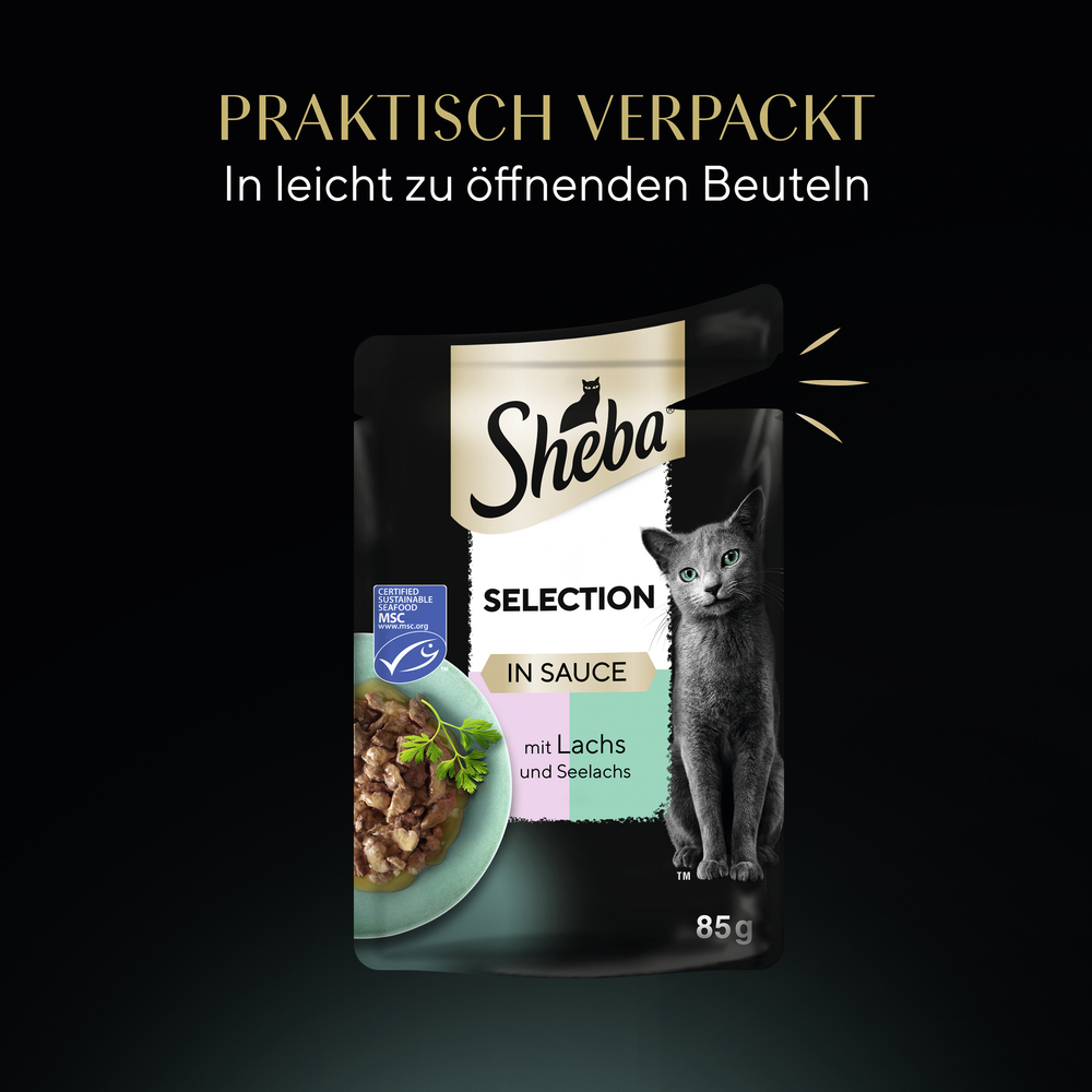 Sheba - Selection in Sauce mit Lachs & Seelachs (MSC) - 28 x 85g - 9