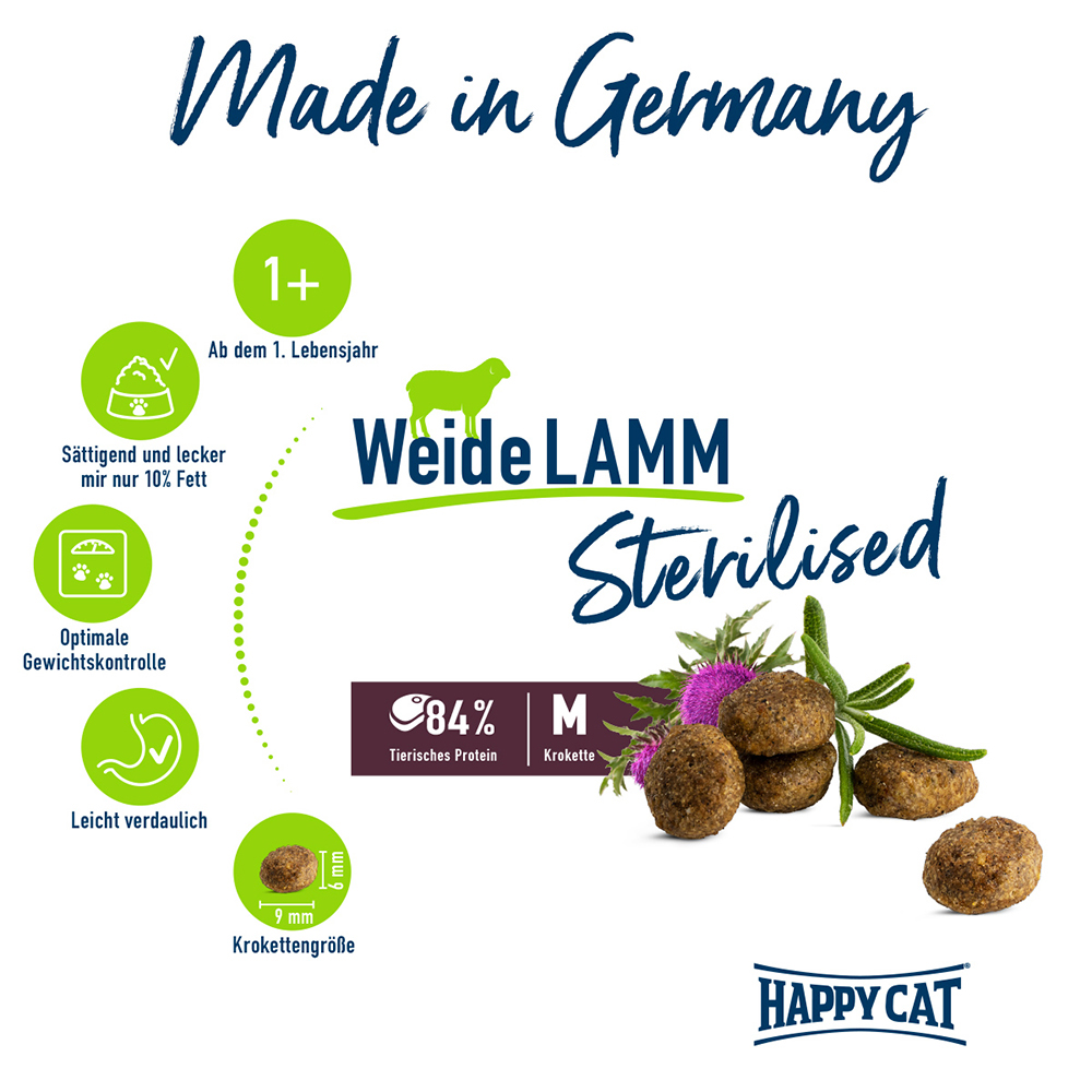 Happy Cat - Sterilised Adult Weide Lamm - 1 x 1,3kg - 2