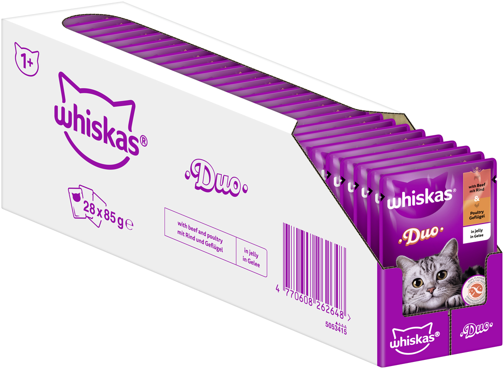 Whiskas - Whiskas Duo mit Rind und Geflügel in Gelee - 28 x 85g - 2