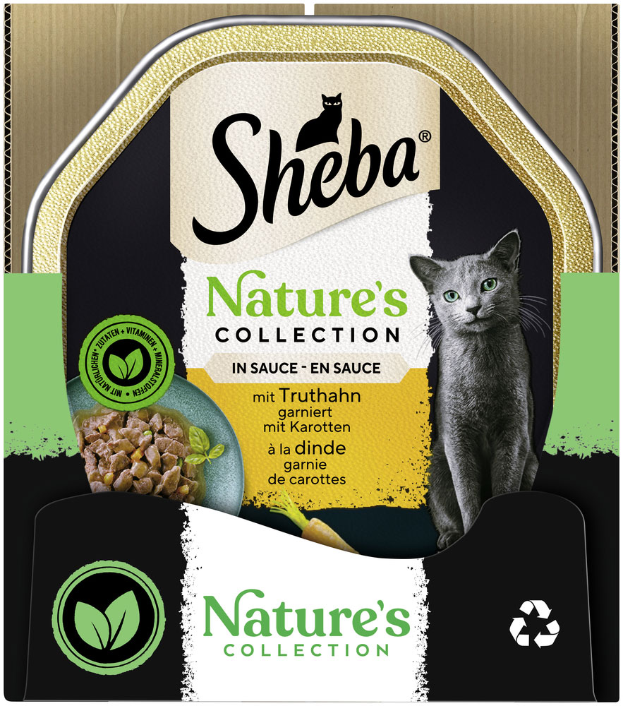 Sheba - Nature Collection in Sauce mit Truthahn gariert mit Karotten - 22 x 85g - 5