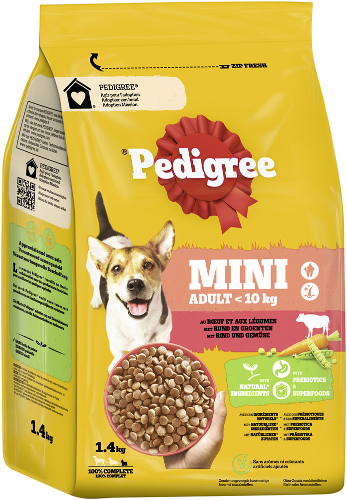 Pedigree - Mini Adult Rind + Gemüse - 1 x 1,4kg - 2