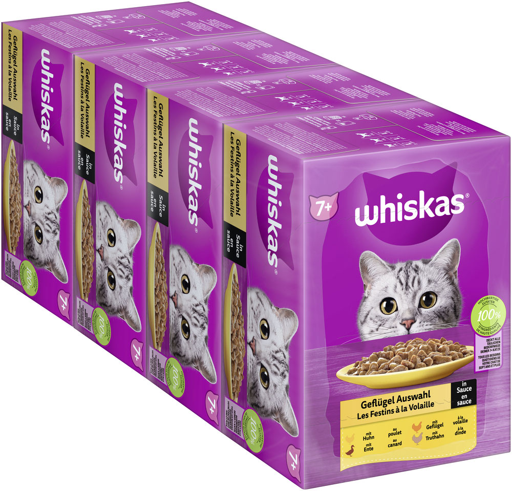 Whiskas - Whiskas Multipack 7+ Geflügel Auswahl in Sauce - 1 x 12X85g - 3