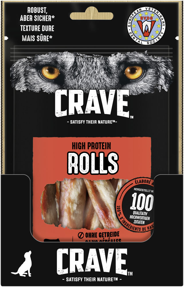 Crave - Protein Rolls mit Rind - 1 x 50g - 3