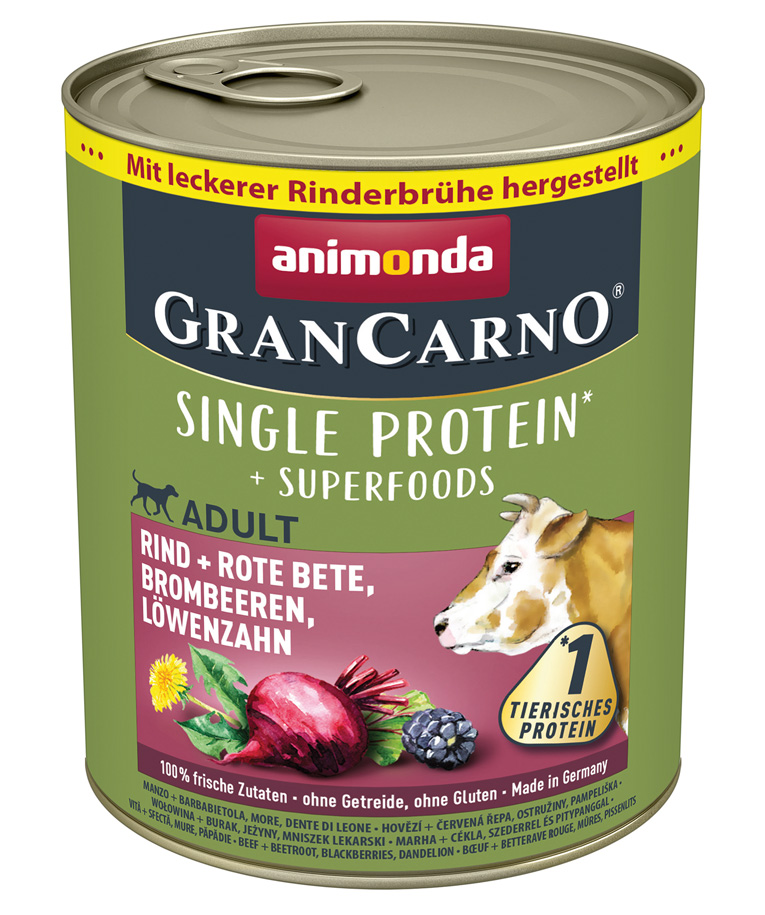 Superfoods mit Rind, Rote Beete, Brombeeren & Löwenzahn