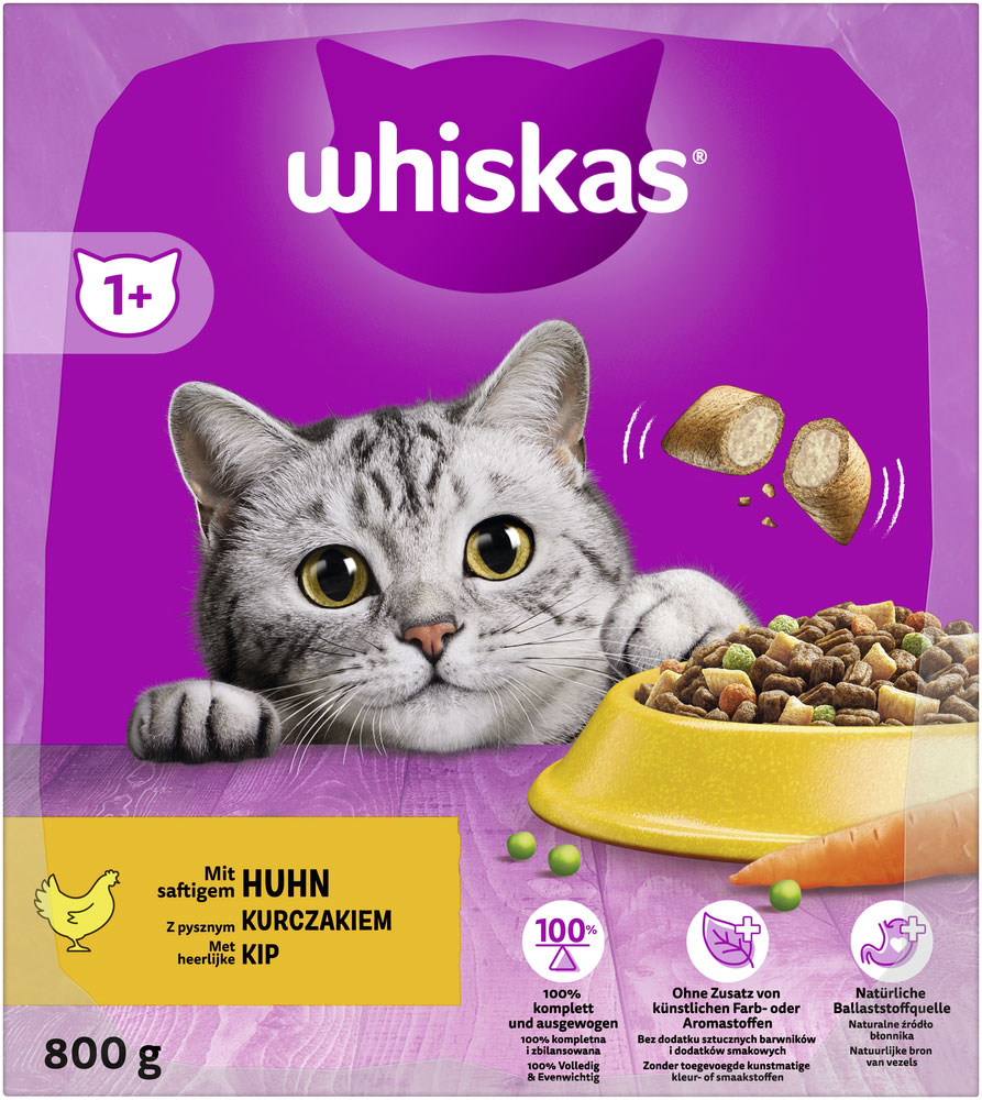 Whiskas - 1+ mit Huhn - 1 x 800g - 4