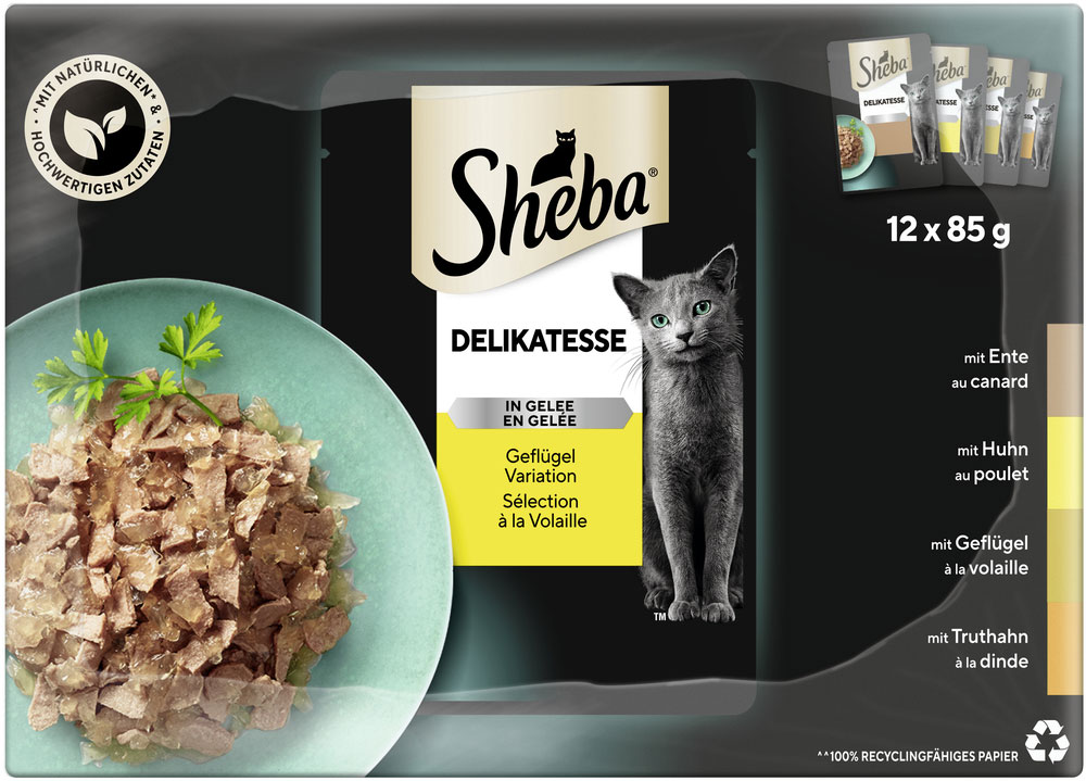 Sheba - MP Delikatesse Geflügel Variation - 4 x 12X85g - 4