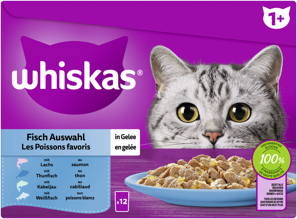 Whiskas Multipack 1+ Fisch Auswahl in Gelee
