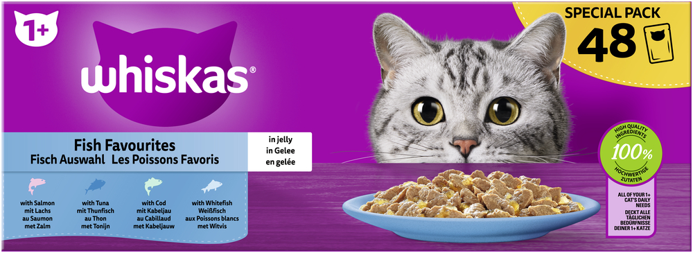 Whiskas Multipack Special 1+ Fisch Auswahl in Gelee
