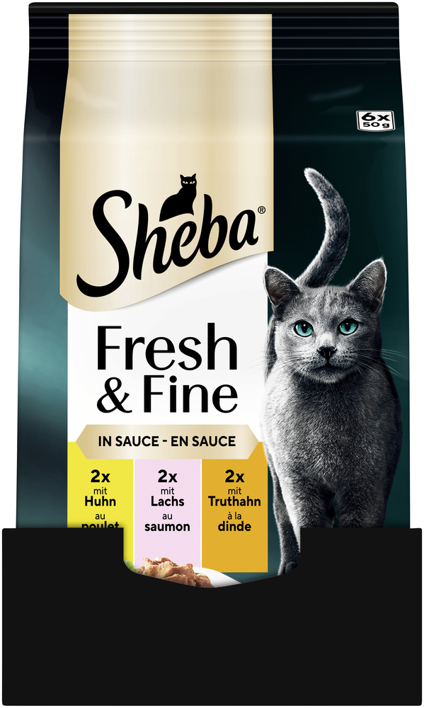 Sheba - Fresh & Fine Huhn, Truthahn und Lachs - 6 x 6X50g - 3