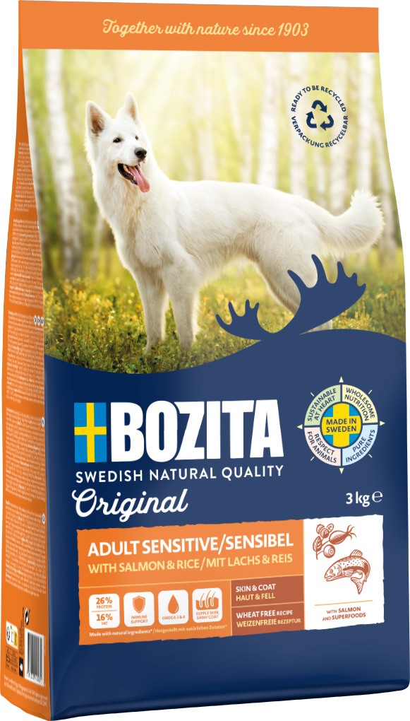 Bozita - Original Adult Sensitive Skin & Coat - 1 x 3kg - 5