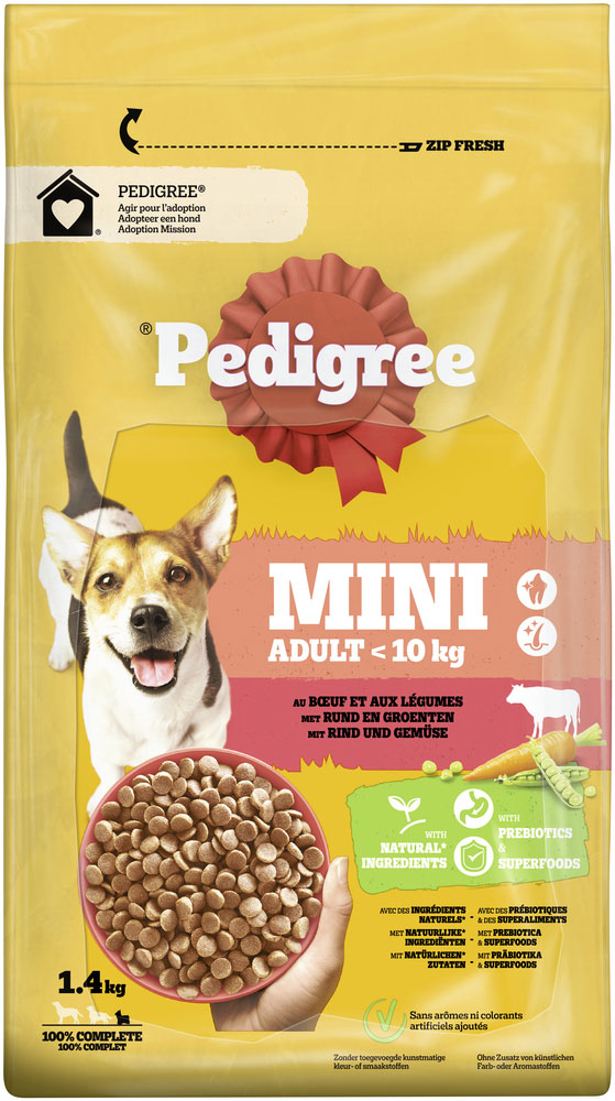 Pedigree - Mini Adult Rind + Gemüse - 1 x 1,4kg - 3