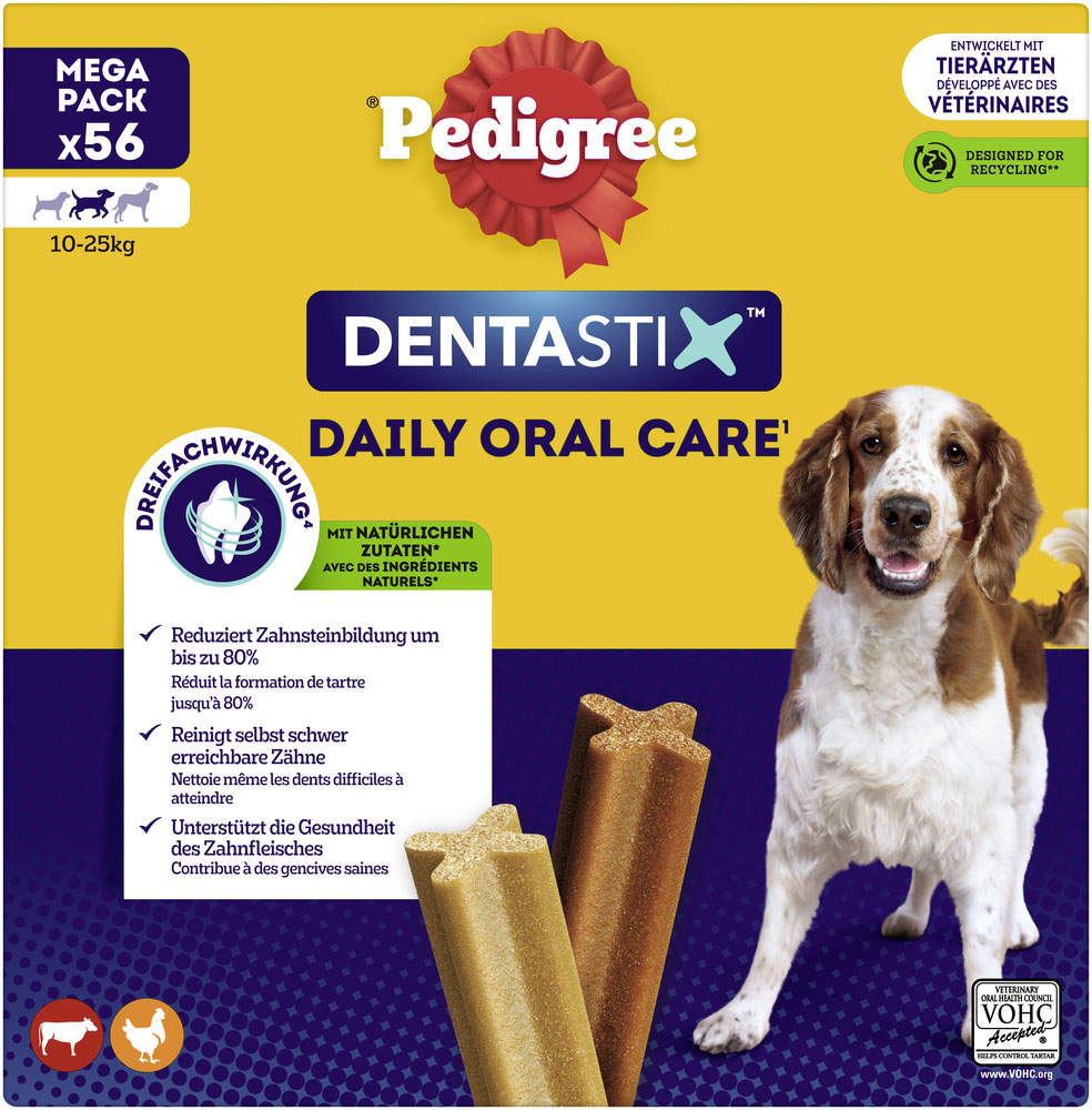 Dentastix Tägliche Zahnpflege Big Pack für mittelgroße Hunde 56 Stück