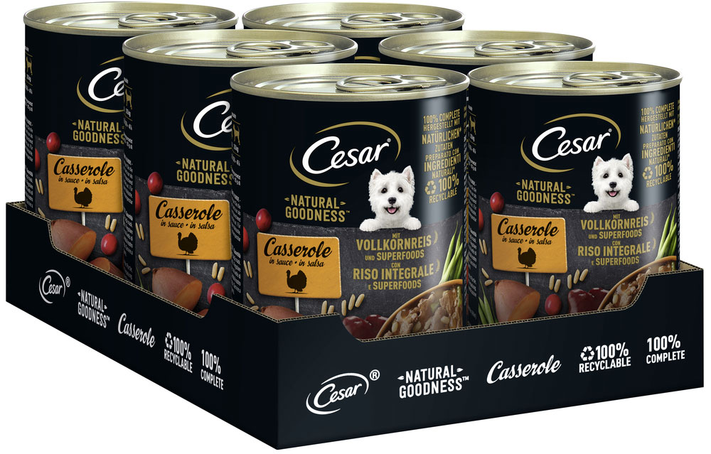 Cesar - Natural Truthahn Reis und Superfoods - 6 x 400g - 2