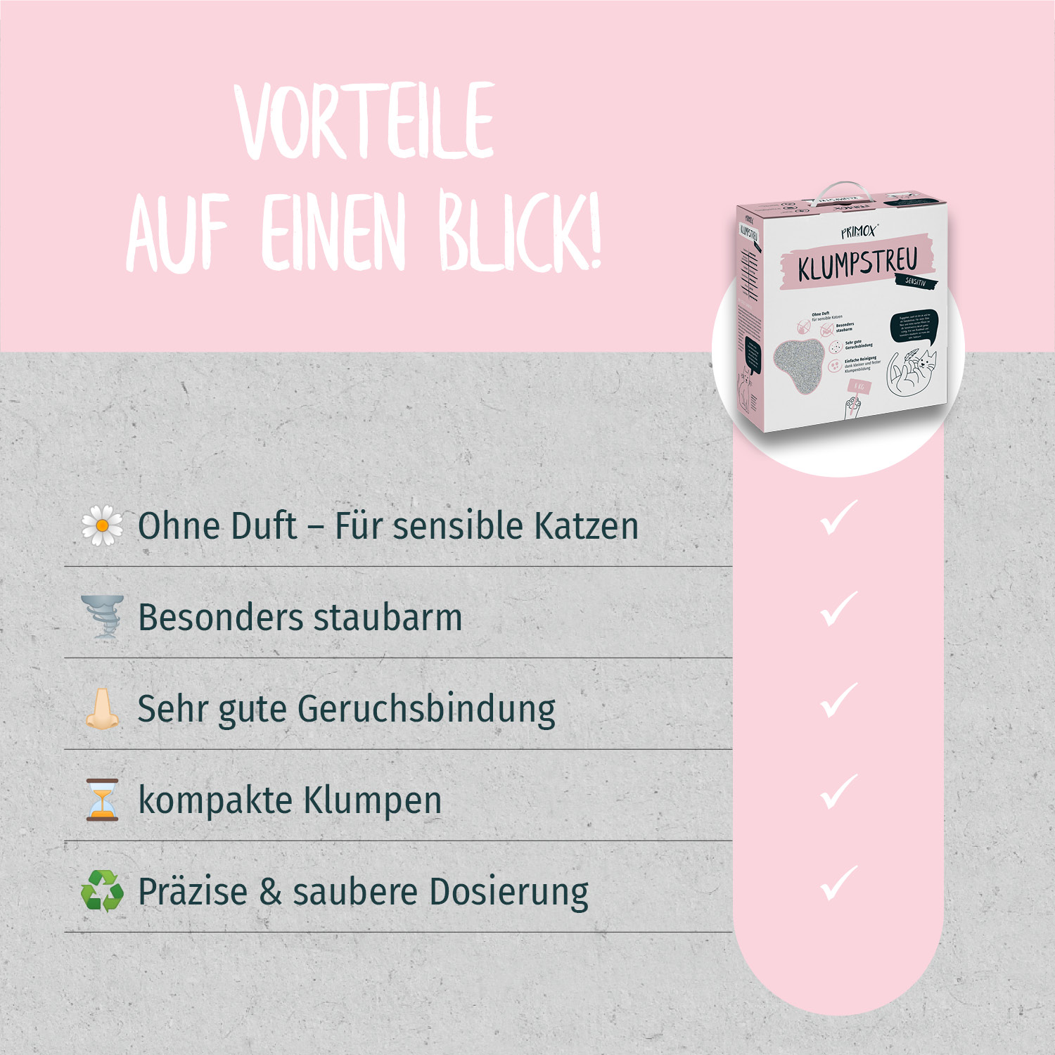 Primox - Katzenstreu Sensitiv 8 kg - 1 x 8kg - 3