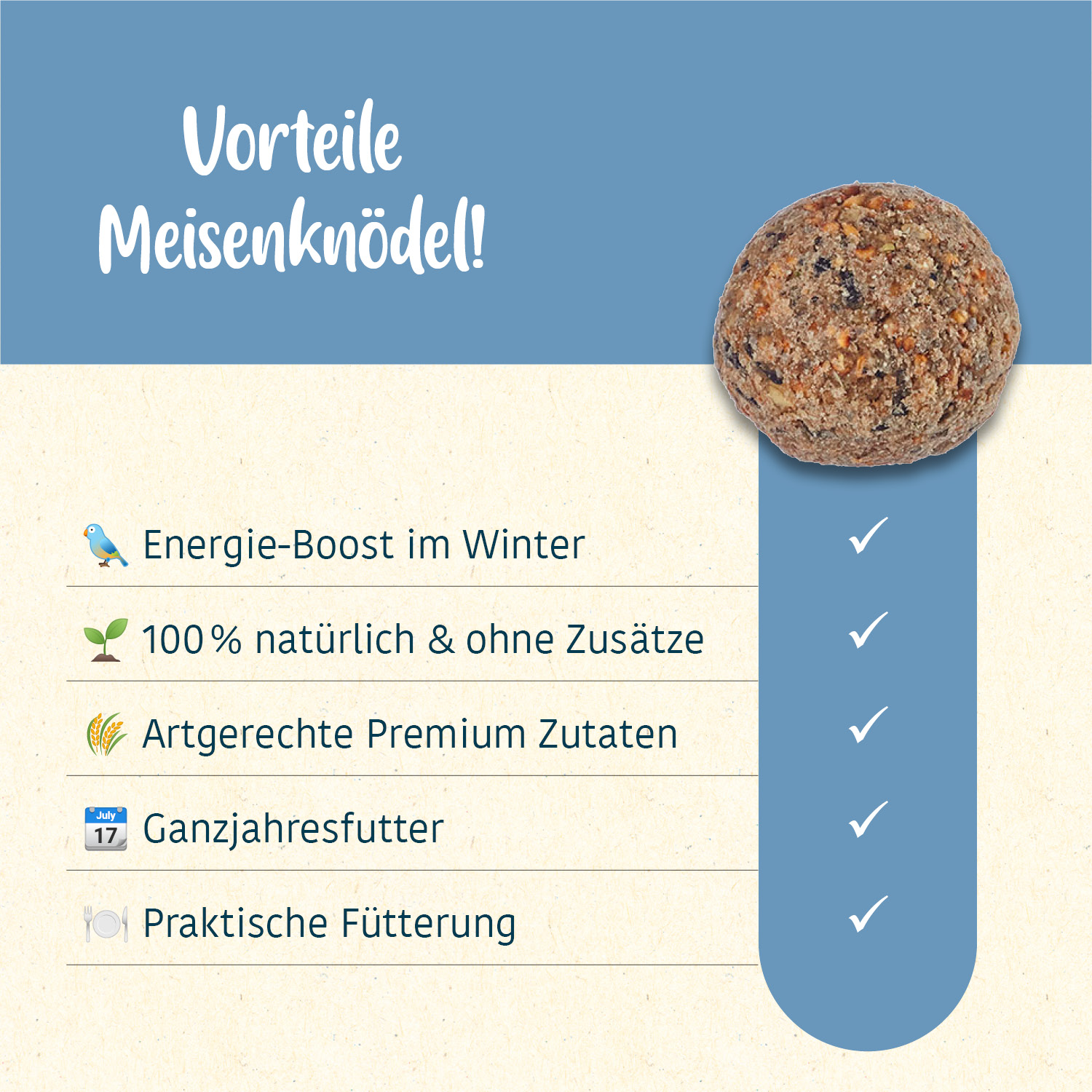 elles - Meisenknödel ohne Netz mit Insekten 6 Stück - 1 x 6 Stück - 4