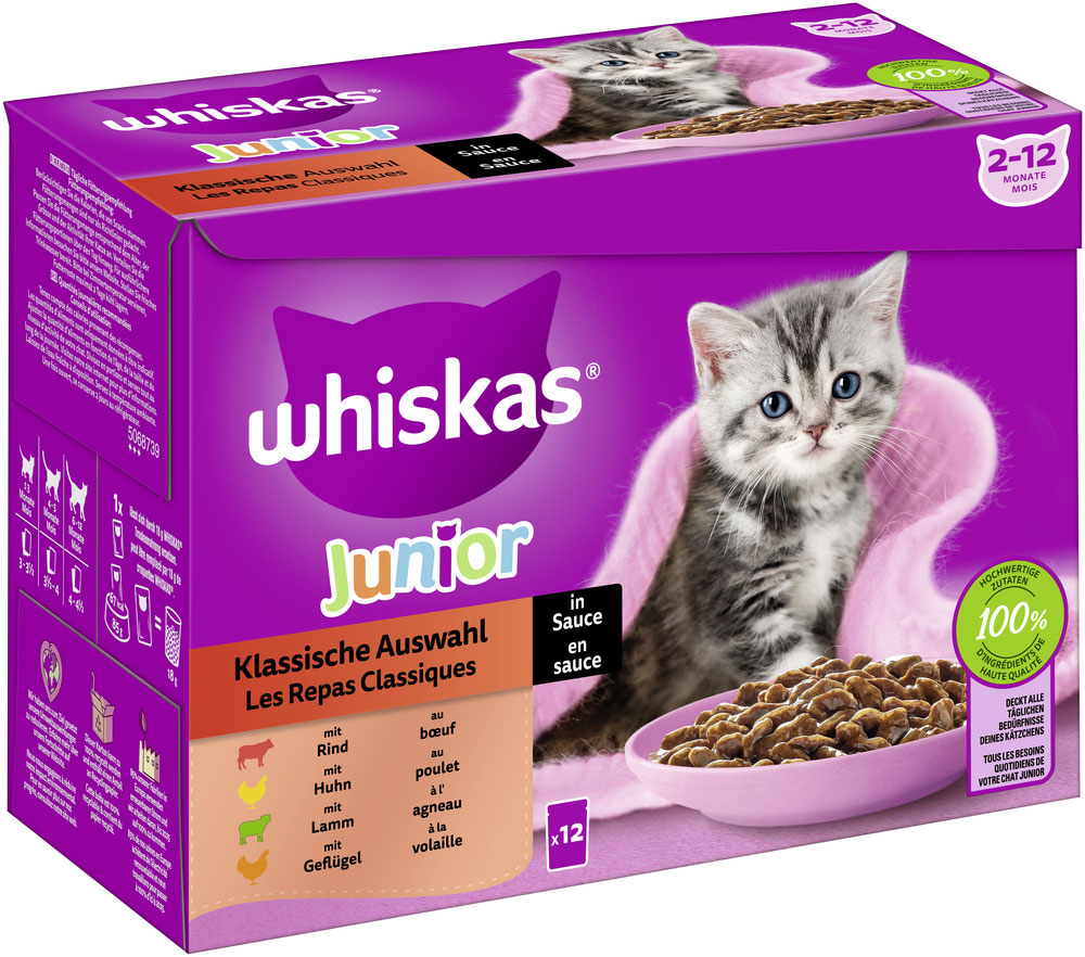 Whiskas - Whiskas Multipack Junior Klassische Auswahl in Sauce - 1 x 12X85g - 2