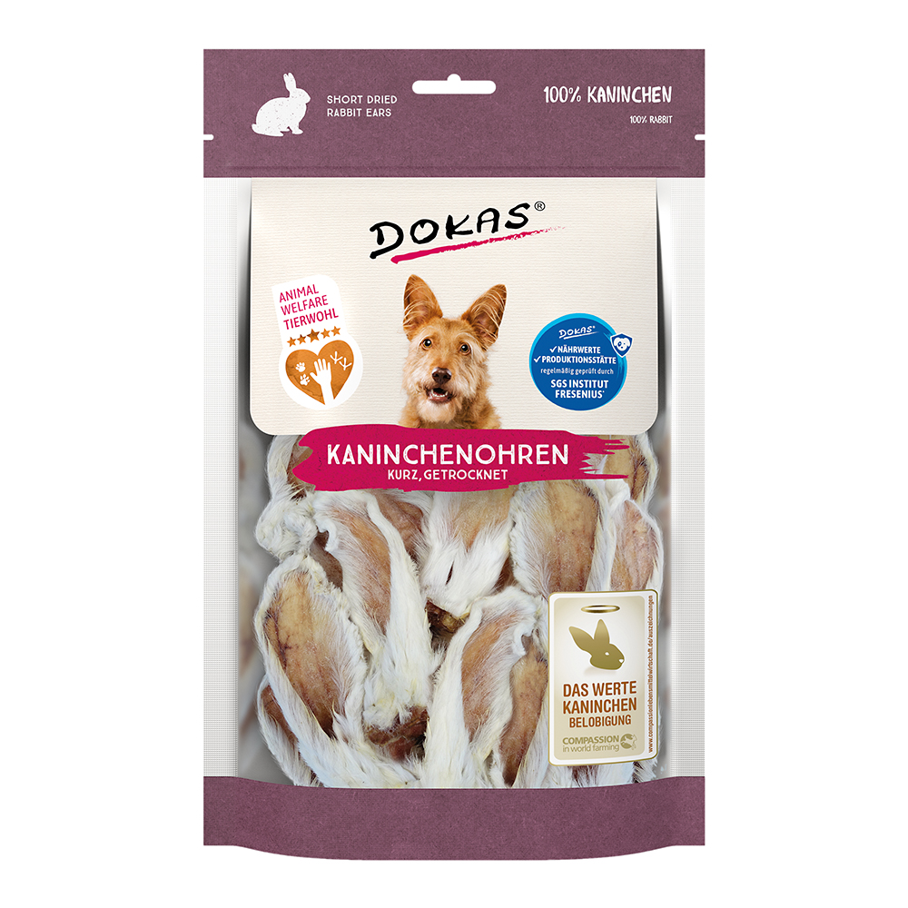 Kaninchenohren mit Fell getrocknet