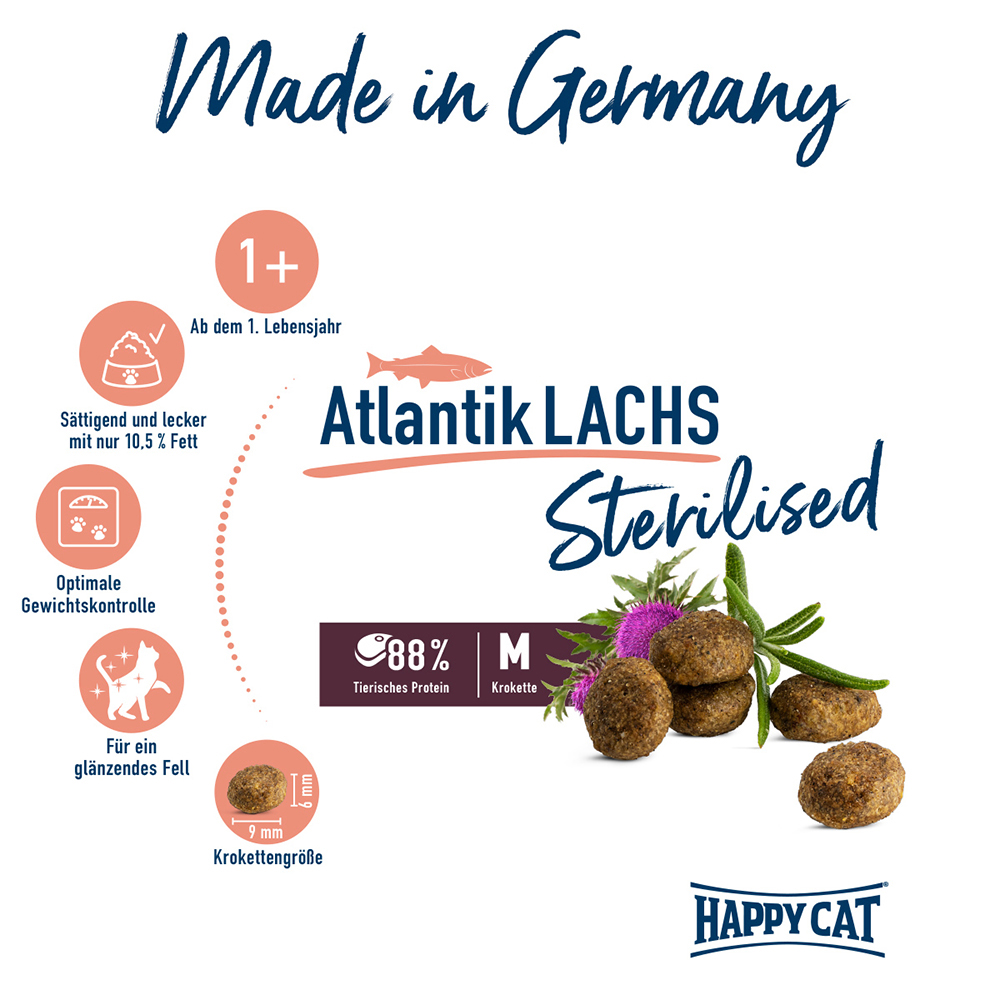 Happy Cat - Sterilides Adult Atlantik Lachs - 1 x 300g - 2