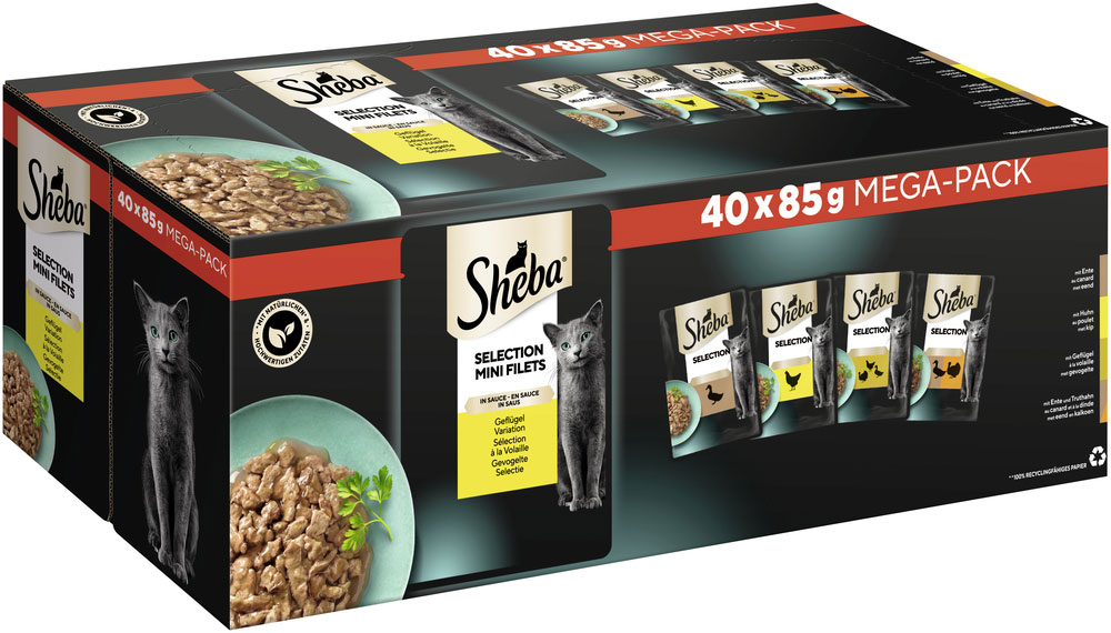Sheba - MULTIPACK SELECTION IN SAUCE GEFLUEGEL VARIATION - 1 x 40x85g - 2