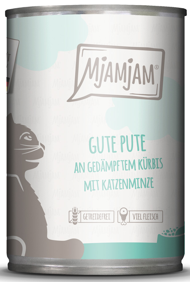 gute Pute an gedämpften Kürbis