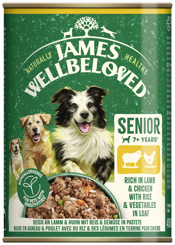 James Wellbeloved - Senior Reich an Lamm & Huhn mit Reis & Gemüse in Pastete - 6 x 400g - 2
