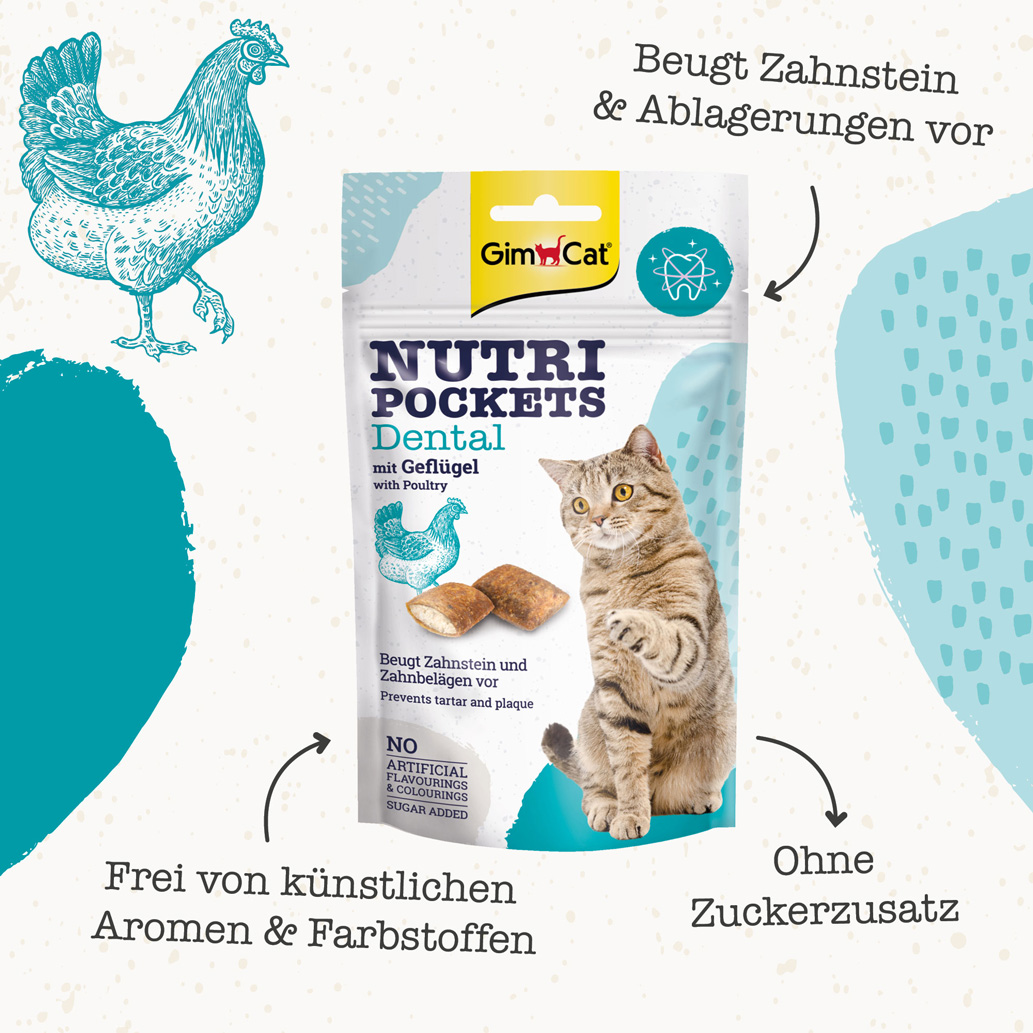 GimCat - Nutri Pocket Dental mit Geflügel - 1 x 60g - 5