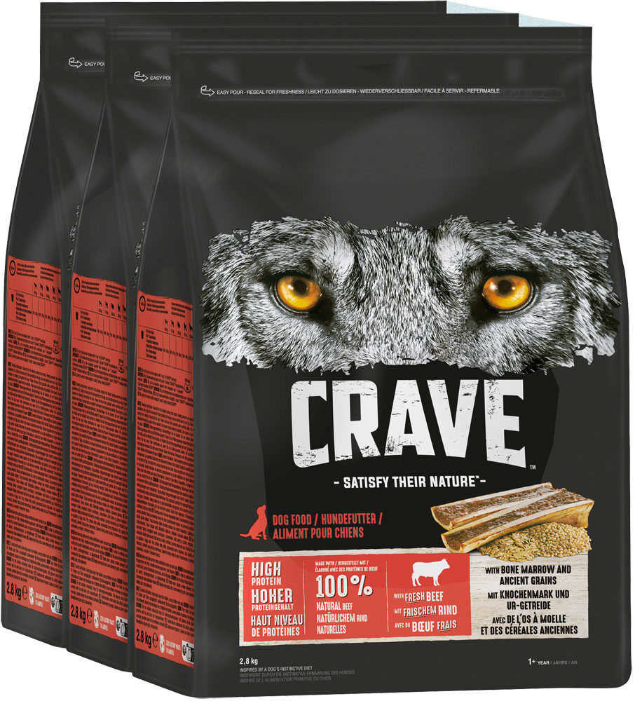 Crave - Rind mit Knochenmark & Urgetreide - 1 x 2,8kg - 2