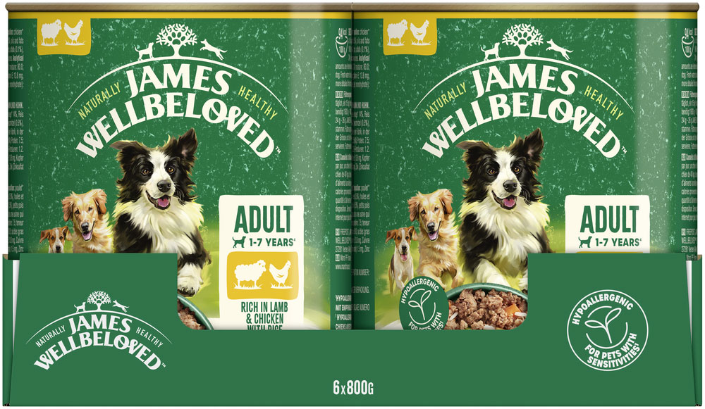 James Wellbeloved - Reich an Lamm & Huhn mit Reis & Gemüse in Pastete - 6 x 800g - 3