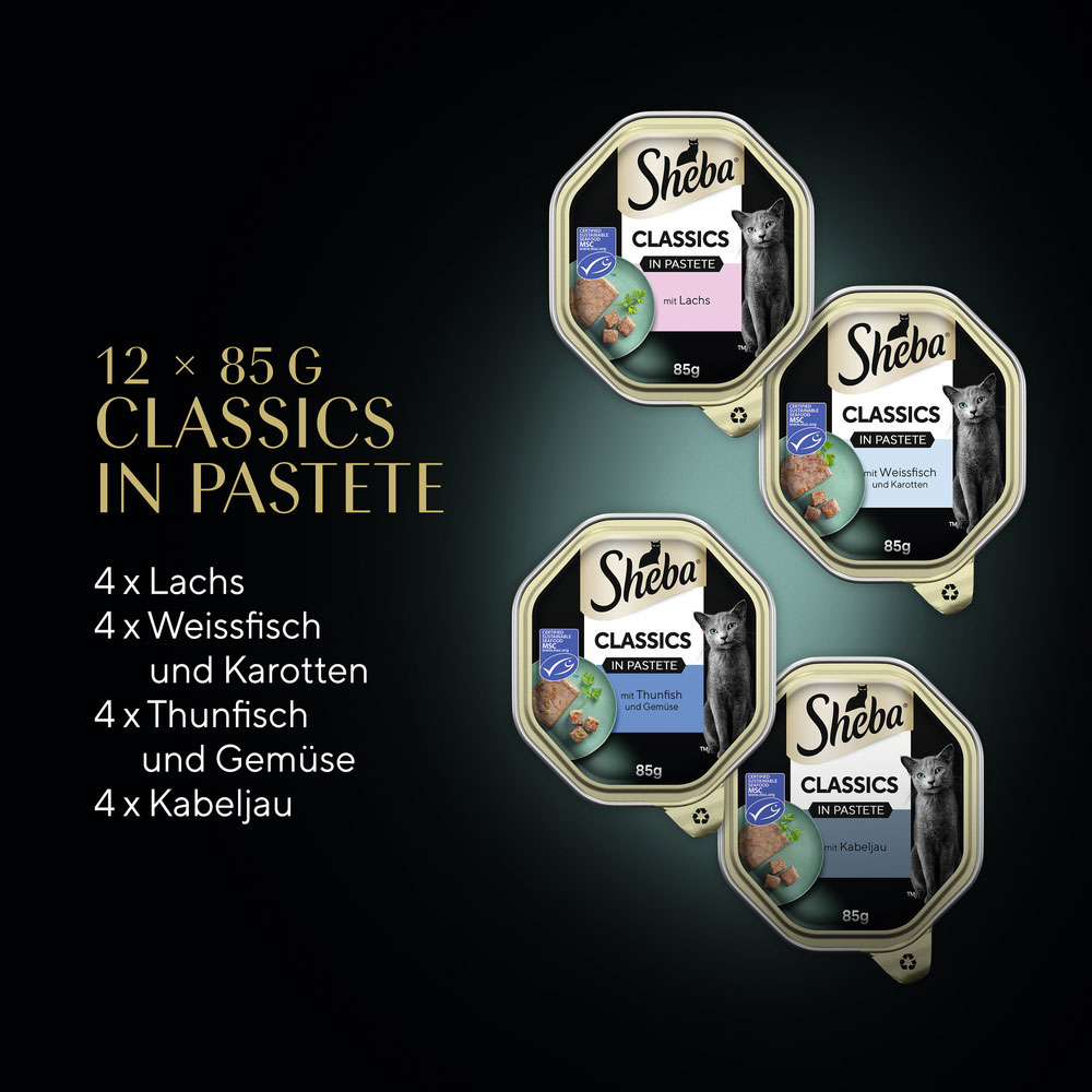 Sheba - Multipack Classics in Pastete Fisch Variation MSC - 1 x 12X85g - 9