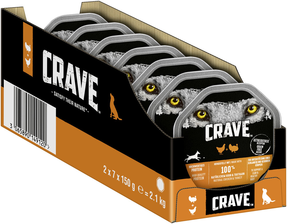 Crave - Pastete mit Huhn & Truthahn - 14 x 150g - 3
