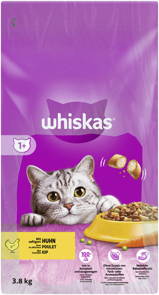 Whiskas - 1+ mit Huhn - 1 x 3,8kg - 4