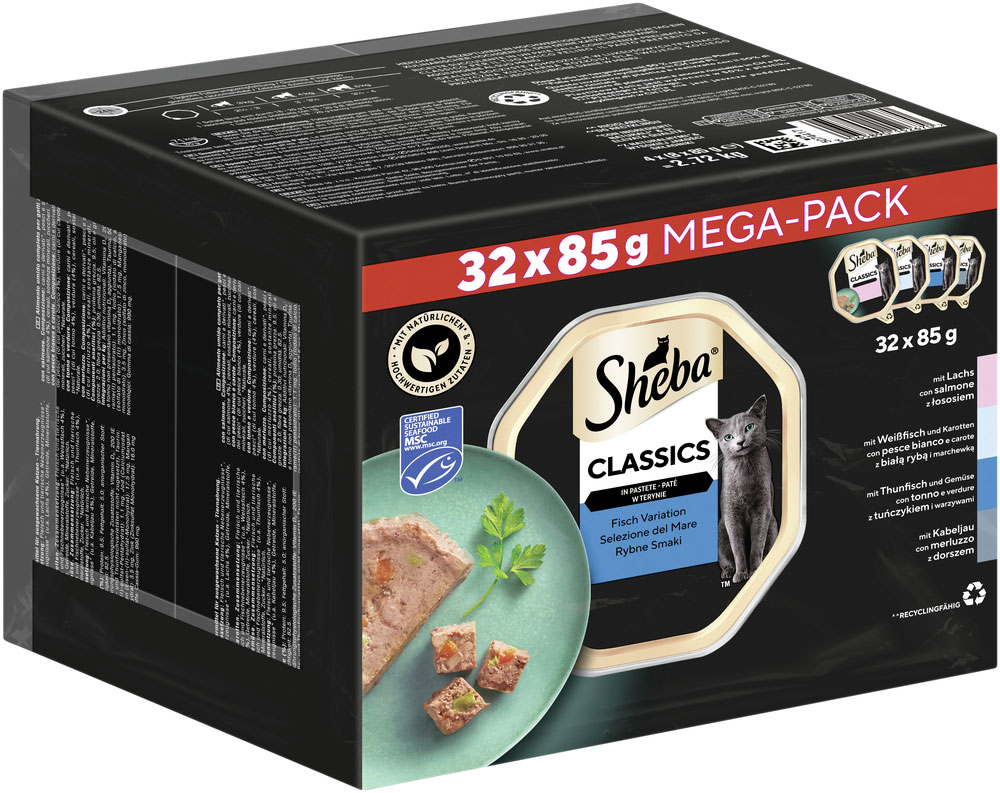 Sheba - Multipack Classics in Pastete Fisch Variation MSC - 1 x 32X85g - 3