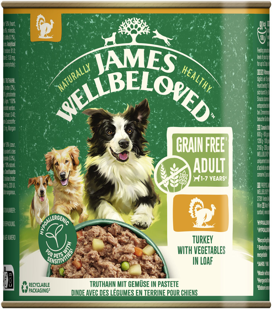 James Wellbeloved - Grain Free Truthahn mit Gemüse in Pastete - 6 x 800g - 2