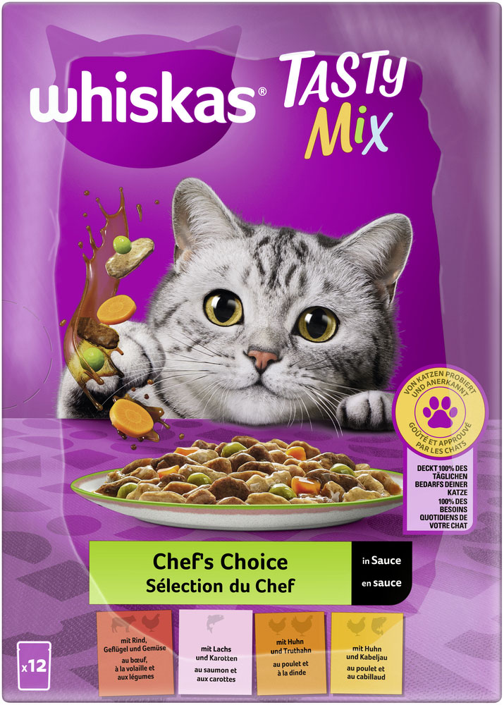Whiskas - Whiskas Multipack Tasty Mix Chef's Choice in Sauce - 1 x 12X85g - 5