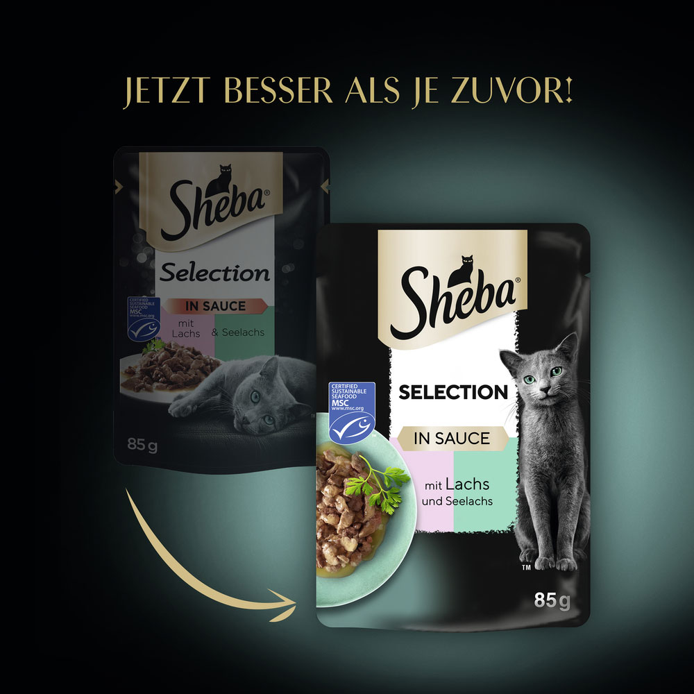 Sheba - Selection in Sauce mit Lachs & Seelachs (MSC) - 28 x 85g - 4