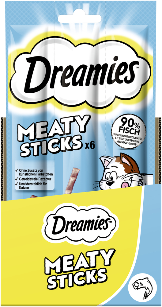 Dreamies - Meaty Sticks 6 Pack mit Lachs - 14 x 30g - 3