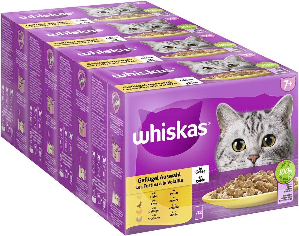 Whiskas - Whiskas Multipack 7+ Geflügel Auswahl in Gelee - 1 x 12X85g - 2